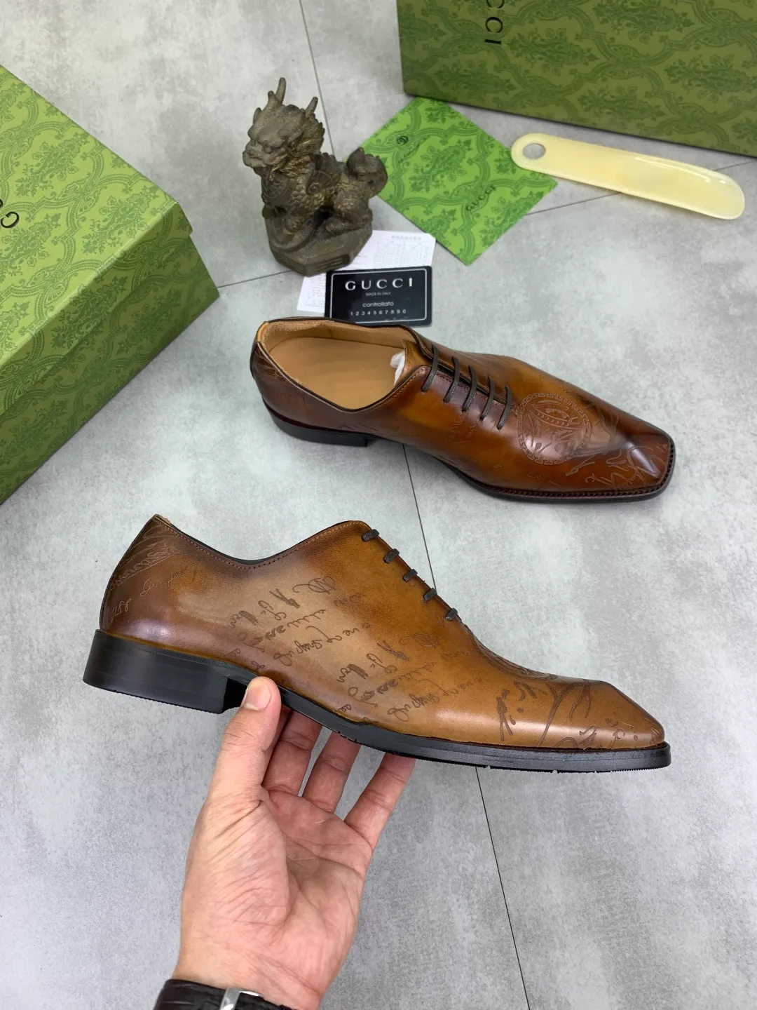 Men's Men's Shoes 💰P580 [New Style] 💰💎💎💎 [Gucci] GUCCI high-end men's formal business leather shoes, original order 1:1! Original imported high-end calfskin, original metal buckle, imported first-layer pigskin lining for feet, original high-end outsole, men's shoe size: 38-44